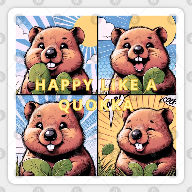 Happy like a Quokka Magnet by DAZu